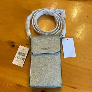 Kate Spade phone crossbody - silver glitter